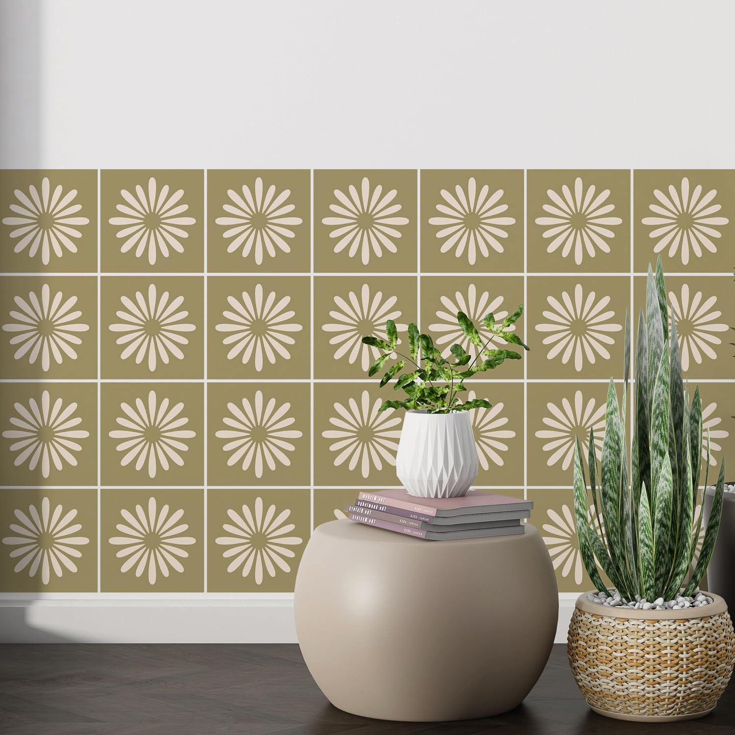 Kryvanyxis 4x4 Inch Sage Green Tile Decals